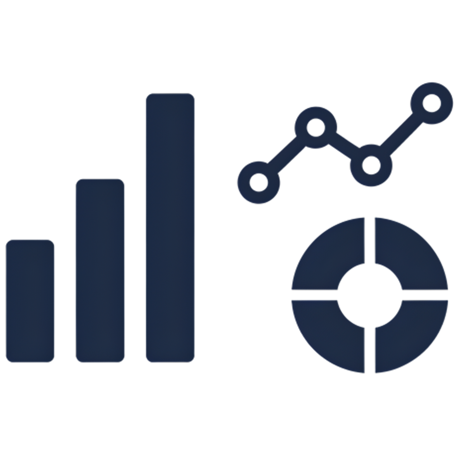Icono gráficos Cuadros de mando y Dashboard de Power BI en azul corporativo ConsultBI