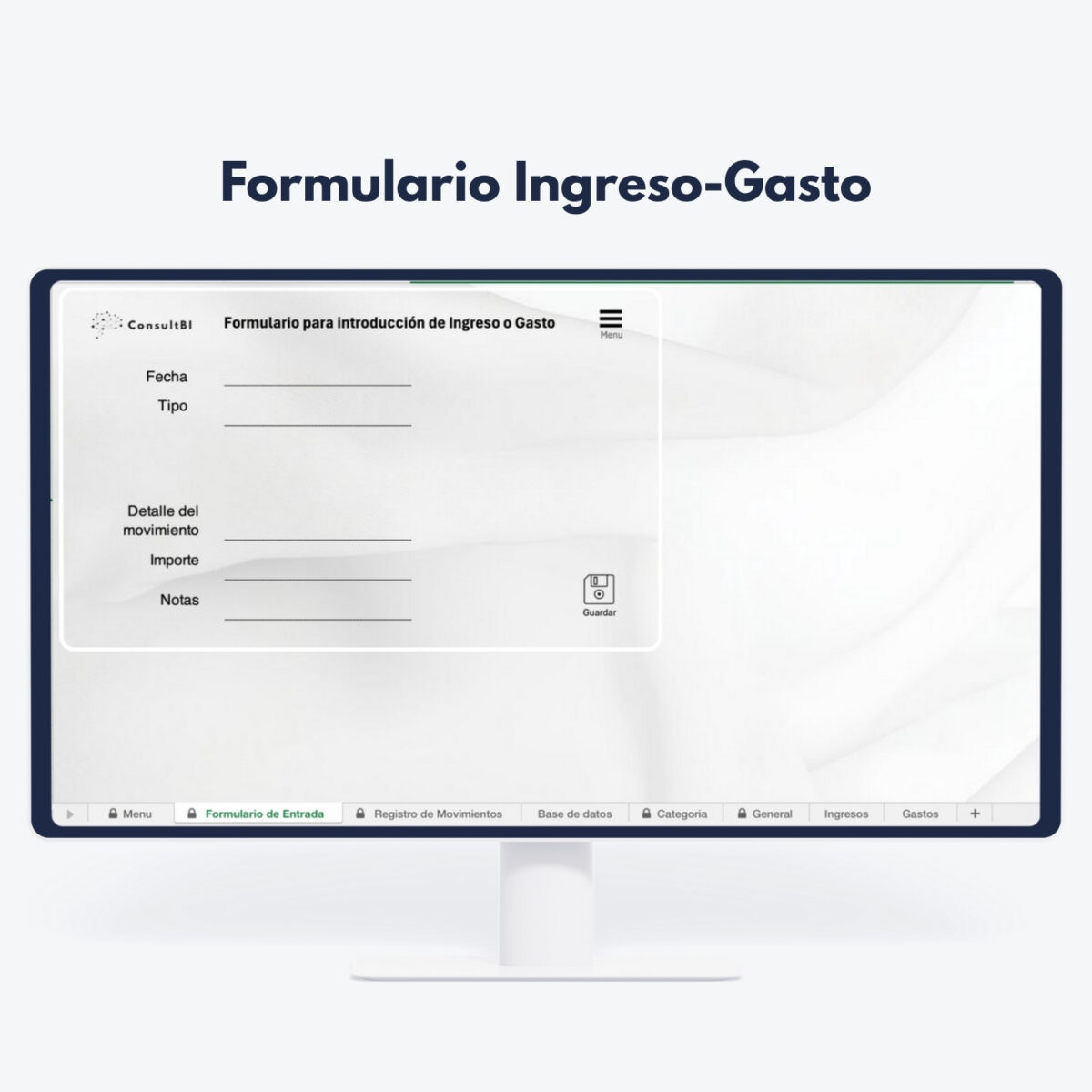 Formulario digital para registro de ingresos y gastos financieros - Gestión y análisis de datos contables en finanzas